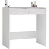 ARREDO DA CASA Scrivania Moderna Salvaspazio 81x80x50 cm, Scrittoio con 2 Cassetti per Cameretta e Studio, Tavolo PC Piccolo e Compatto, Superficie Antigraffio, Design Elegante, Bianco Opaco o Beige SCT13 (Bianco)