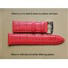 Morellato 24 MM Braccialetto Di Orologio Rosso Pelle Autentico Modello Alligatore Cucito