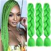Saisifen Capo per Trecce Jumbo 3 Confezioni, 60 cm, Trecce Twist Box, Capo Intrecciato Sintetico per Donne e Bambini #A26 Verde