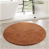 Homie Living Tappeto da bagno, morbido e soffice con pelo soffice antiscivolo e lavabile Porto Azzurro (90 cm rotondo, marrone terracotta)
