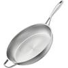 SILBERTHAL Padella acciaio inox 32 cm - Per induzione e tutti i tipi di cucine - Padella acciaio inossidabile senza rivestimento