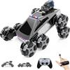 Vokida Macchina Telecomandata RC 8 Ruote Acrobatica, Veicolo Fuoristrada con Telecomando & Controllo Manuale, Luci LED, Musica, Spray, Giocattolo Bambini 5-11 Anni, Regalo di Natale per Ragazzi Ragazze