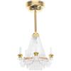 TOYANDONA Lampadario per casa delle bambole, scala 1/12, lampada da soffitto in miniatura, luci a LED per casa delle bambole a batteria, accessori decorativi per casa delle bambole
