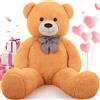 MorisMos Orso Peluche Gigante 120cm, Arancio XXL Orsacchiotto Giganti, Orsetto di Peluche Grande Morbido, Carine Regali per Bambini Ragazze Fidanzata Compleanno Decorazioni