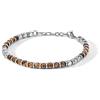 COMETE GIOIELLI Comete Bracciale da uomo collezione District. Bracciale in acciaio, occhio di tigre. Lunghezza standard a 21 cm, riducibile grazie alla doppia chiusura a 19,5 cm. La referenza è UBR 1104