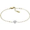 Fossil Bracciale a catena sottile da donna in acciaio inox con chiusura a moschettone, Oro pallido