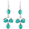Sterling Silver Jewelry Orecchini pendenti da donna placcati in argento 925 con pietre naturali ovali da 9,85 ct, stile sud-occidentale, fatti a mano, Turchese turchese Placcato argento, Turchese