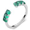 Brosway Anello Collezione Fancy in Argento 925/1000 rodiato e con zirconi cubici Verdi,di Misura 14 Trendy cod. FLG10B