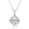 GioiaPura - Collana donna chiama cuori in argento 925 rodiato. Collana lunga 80 cm. Pendente con cuori e zirconi bianchi da 2cm. Ideale per regalo future mamme| gravidanza