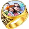 FaithHeart Anello Personalizzato con Foto Nome Testo Auguri Desiderio Nodo Celtico/Croce/Scudo in Colore Argento/Nero/18K Oro Placcato Alta Qualità Antiallergico
