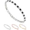 inSCINTILLE Bracciale Tennis Donna Uomo con Zirconi, Regolabile 18-20 cm, Confezione Regalo Inclusa, Braccialetto Tennis Fine o Spesso (Dimensione pietre 1,5 mm, Catena Argento - Pietra Bianco Nera)