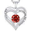 CDE Collana Donna Cuore Regalo Gioielli Donna Pendente Argento 925 Placcata Oro con Pietra di Nascita per Festa Della Mamma Compleanno San Valentino per Lei Mamma Fidanzata Moglie con 5A Cubic Zirconie
