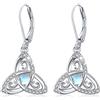 OHAYOO Orecchini con pietra di luna - ali/cuore/nodo celtico/loto goccia orecchini orecchini in argento 925 gioielli per le donne, Argento sterling