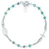 Amen Bracciale da Donna Collezione rosari. Bracciale Rosario in Argento 925 rodiato e Cristalli cangianti Petrolio. Gioiello della Lunghezza di 18+2cm. La referenza è brobp3