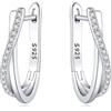 CYMYSS Orecchini Donna Argento 925 Orecchini Argento 925 a cerchio per uomini e donne Orecchini Anallergici Donna Orecchini a Cerchio Regali per Signore (linea curva)
