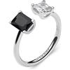 Brosway Anello Collezione Fancy in Argento 925/1000 rodiato e con zirconi cubici Neri,di Misura 14 Trendy cod. FMB10B