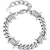 Bestyle Bracciale Uomo con Punte a Spina, Catena Spessa Argento con Spine, Larghezza 9MM Argento, Bracciali Acciaio Uomo Hip-Hop Stile Urbano Regalo per Lui
