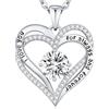 CDE Collana Donna Cuore Regalo Gioielli Donna Pendente Argento 925 Placcata Oro con Pietra di Nascita per Festa Della Mamma Compleanno San Valentino per Lei Mamma Fidanzata Moglie con 5A Cubic Zirconie