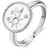 Brosway Anello Donna in Acciaio e Cristalli con Simbolo Luna/sole | Collezione Chakra - BHKR003E