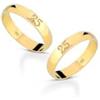 Donipreziosi Set 2 Fedine 25 Anni di Matrimonio in Argento 925 Placcato Oro Giallo, Made in Italy - Coppia di Anelli con Zirconi e Incisione - 25 Anni