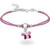 inSCINTILLE Braccialetti Bambina con Filo Cerato e Charm in Argento 925, Girotondo Bracciale Bambina e Bambino (Farfalla Rosa)