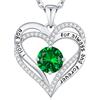 CDE Collana Donna Cuore Regalo Gioielli Donna Pendente Argento 925 Placcata Oro con Pietra di Nascita per Festa Della Mamma Compleanno San Valentino per Lei Mamma Fidanzata Moglie con 5A Cubic Zirconie