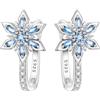 Cycuff Orecchini a cerchio in argento Sterling 925, con zirconi colorati, da donna, set di orecchini per voi, Mittel, Argento sterling, Zirconia cubica