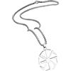 Generic Nuovo per la 2025 slavo Kolovrat amuleto collana pagana sole ruota cavo di cera catena religiosa regalo uomo donna gioielli accessori creativo