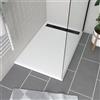 AURLANE Piatto da appoggio 120 x 80 x 4 cm in acrilico bianco con griglia in alluminio nero - WHITENESS 120 BLACK