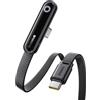 Baseus USB C Cavo con Angolo di 90°, 100 W Typ-C su C E-Sport con Luce ad Anello, 480Mbps, di Alimentazione Floccato per iPhone17/17Pro/17Pro Max/16, Samsung S25U, Macbook, 1m