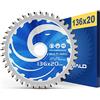 FALKENWALD® Lama per sega circolare 136 x 20 mm (batteria, Multi) - Compatibile con sega circolare manuale Makita DSS501Z, DSS610Z e altre macchine