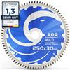 FALKENWALD® Lama Sega Circolare per Legno, Metallo e Alluminio - 250 x 30 mm - Disco 250 mm - compatibile con Bosch & Metabo