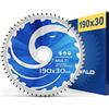 FALKENWALD® - lama sega circolare 190 x 30 mm, per legno, metallo e alluminio compatibile con sega circolare a mano bosch reaxx table saw e Makita