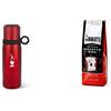 Bialetti To Go Bottiglia Termica con Coperchio-Tazza, Mantiene Il Caldo per 12 h e Il Freddo per 24 h, Capacità 460 ml, Acciaio, Rosso & Perfetto Moka Caffè Macinato, Classico - 1 x 250 gr