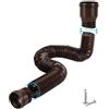 BUERPINKING 1 pezzo di estensione flessibile per grondaia, tubo di scarico circolare per tubo di scarico 80/100 mm, allungabile da 47 a 150 cm, prolunga per grondaie (marrone, 1 pezzo)
