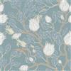 FunStick Carta da Parati Floreale Adesivi Murali Camera da Letto Bagno Blu Turchese Pellicola Adesiva Mobili Fiori Alberi Dipinti a Mano Carta da Parati Adesiva Muro Floreale Azzurro Nuvola 44.5CMx3M