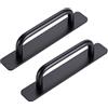 Jesustree Maniglia per Porta Mobile, Maniglia da Cucina Autoadesiva, Nero Maniglia Armadio Cassetti Porte in Alluminio per Guardaroba Bagno Ufficio Decorazione Domestica, 148mm (2 Pezzi)