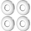 QUARKZMAN 4 Pz Flangia Doccia 0.8x2.3x0.3(21x58x7.7mm Argento | Flangia Divisibile Parete Copertura Tubo Idrico Montata a Parete, Piastra Scudo Acciaio Inox Tonda