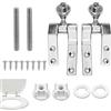 Penitue Kit di Cerniere del Sedile del WC, Cerniere Universali in Metallo con Bulloni, Viti, Dadi, Rondella Accessori Ferramenta per il Bagno per la Maggior Parte dei Sedili WC in Legno