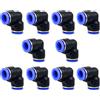 Metaland Raccordo a gomito a innesto, 1/4 OD pneumatico Air Line 90 gradi adattatore rapido blocco (confezione da 10)