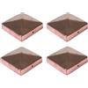 BURI 4x Rame Copripalo Piramide 91x91mm Cappuccio Recinzione Decorativo Palo Recinto IN Legno Berretto