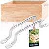 KOTARBAU® Set di 2 maniglie per porta, 160 mm, in filo di acciaio zincato, colore bianco, maniglie per mobili, maniglie scorrevoli, maniglie per cassetti, porta fienile, maniglie in metallo da
