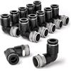 Bwintech 12 tubi da 8 mm OD x 1/4 maschio BSP filettatura 90 gradi gomito spingere in collegare raccordo pneumatico, PL8-02 adattatore a sgancio rapido