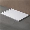 doporro Piatto Doccia Rettangolare 80x100x5 cm con Superficie Antiscivolo | Pietra Artificiale, Colore Bianco Opaco, Superficie Facile da Pulire, Stampaggio Monopezzo, Copertura Scarico Nascosta