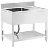 Royal Catering RCGS-1B100D7 - Lavello a 1 bacino da 500 x 500 x 300 mm, in acciaio INOX