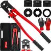 DELPHI Set di pinze idrauliche per tubi TH Ø 6-26 mm, pinza crimpatrice a 360°, con regolazione della pressione, pinza per tubi a pressione professionale, strumento di base idraulico manuale per tubi