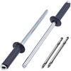 SKIR'CO (800 pz) Rivetti Ciecchi Verniciati 4,0 x 14 mm, Rivetti Ciecchi in Alluminio, DIN 7337, Testa a Cupola, Mandrin in Acciaio, Rivetti a Strappo (Grigio Antracite RAL 7016)