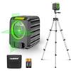 Huepar [nuovo aggiornamento]Laser a linea trasversale fai-da-te con 100cm treppiede,strumento di livello laser autolivellante Huepar 30M,laser a linea trasversale verde per appendere quadri, piastrelle-B011