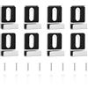 Funnytek Set di 8 clip per specchio in metallo, con viti, cuscinetti in gomma, per montaggio senza cornice, piastrelle da parete (argento)