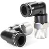 TAILONZ PNEUMATIC Gomito maschio 1/4 di pollice tubo OD x 1/4 di pollice NPT filettatura Push to Connect Raccordi PL-1/4-N2 (confezione da 5)